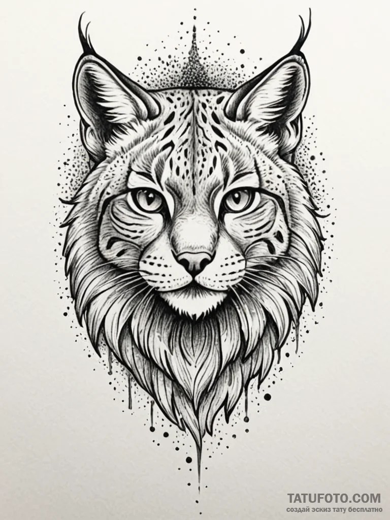 Lynx eyes burning in mist, tattoo sketch desi... - эскиз тату (№1751748853_0, 05.07.2025 20:54) — Tatufoto.com