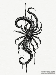 Scorpio, ink illustration for tattoo, on a cl... - эскиз тату (№1751749445_0, 05.07.2025 21:04) — Tatufoto.com