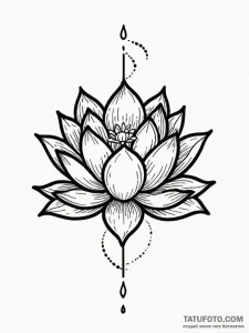 Unalome symbol ending in a lotus flower, tatt... - эскиз тату (№1751749698_0, 05.07.2025 21:08) — Tatufoto.com
