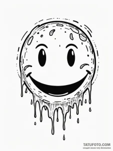 Acid smiley face, melting and glitching, tatt... - эскиз тату (№1751750974_0, 05.07.2025 21:29) — Tatufoto.com