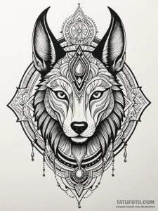Art deco anubis, tattoo flash sheet design, o... - эскиз тату (№1751751566_0, 05.07.2025 21:39) — Tatufoto.com