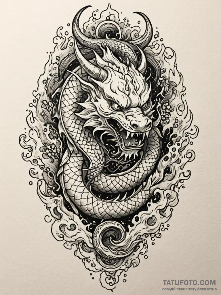 Ivory flames devouring celestial gate, tattoo... - эскиз тату (№1751751820_0, 05.07.2025 21:43) — Tatufoto.com