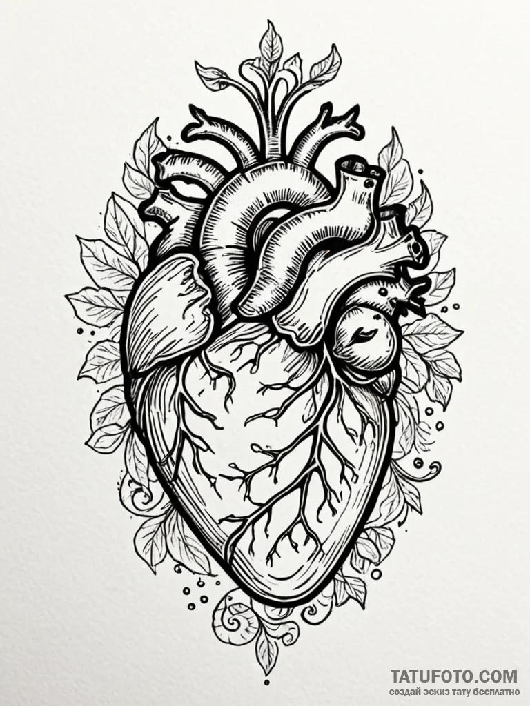 Anatomical heart in glass jar, tattoo sketch... - эскиз тату (№1751751904_0, 05.07.2025 21:45) — Tatufoto.com