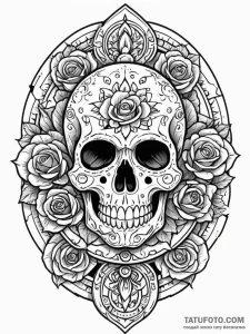 Aztec calendar fragment with cracks, concept... - эскиз тату (№1751751989_0, 05.07.2025 21:46) — Tatufoto.com