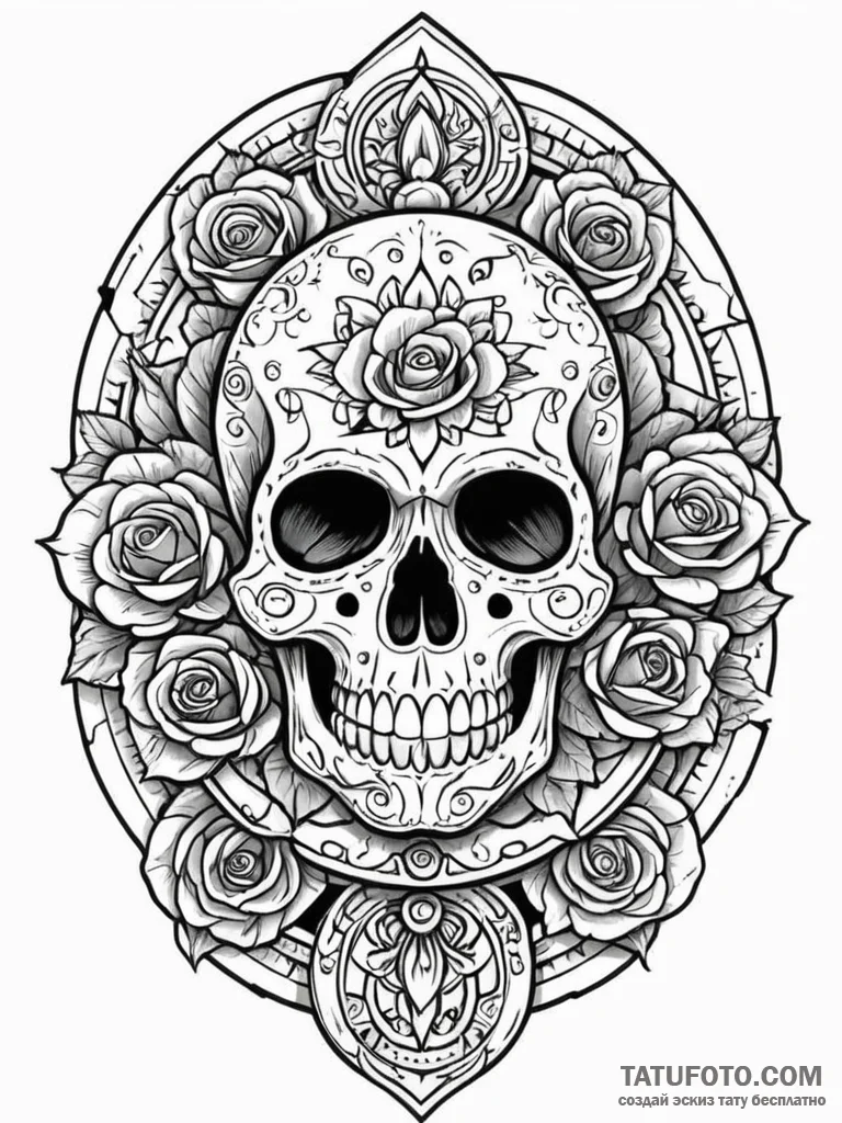 Aztec calendar fragment with cracks, concept... - эскиз тату (№1751751989_0, 05.07.2025 21:46) — Tatufoto.com