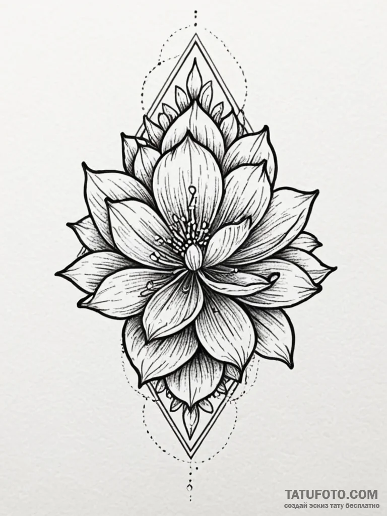 Petal blade beneath spectral bloom, tattoo dr... - эскиз тату (№1751752072_0, 05.07.2025 21:47) — Tatufoto.com