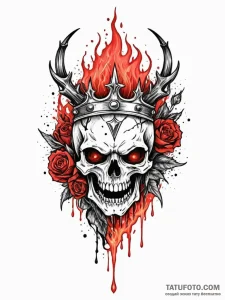 Thorn crown devouring flame, tattoo flash she... - эскиз тату (№1751752323_0, 05.07.2025 21:52) — Tatufoto.com