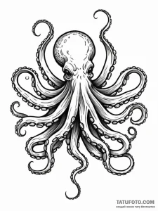 Octopus, concept art for tattoo, aestheticall... - эскиз тату (№1751752491_0, 05.07.2025 21:54) — Tatufoto.com
