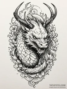 Kirin antlers glowing with light, tattoo draw... - эскиз тату (№1751752660_0, 05.07.2025 21:57) — Tatufoto.com