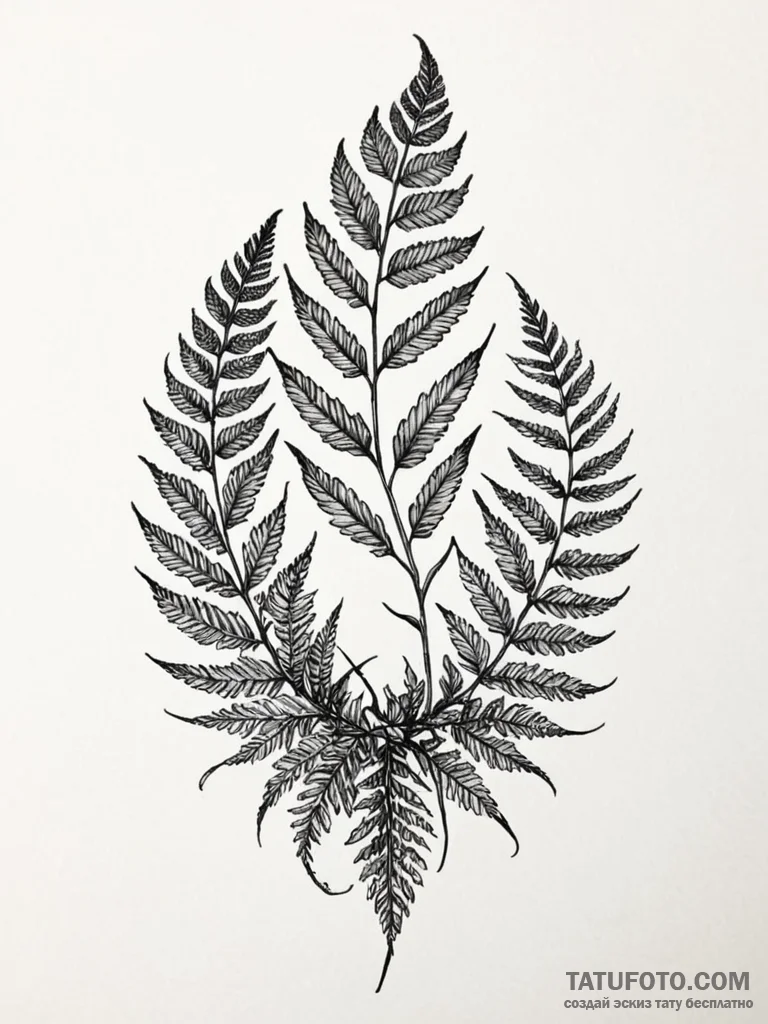 Ellie's fern tattoo from the last of us - эскиз тату (№1751752996_0, 05.07.2025 22:03) — Tatufoto.com