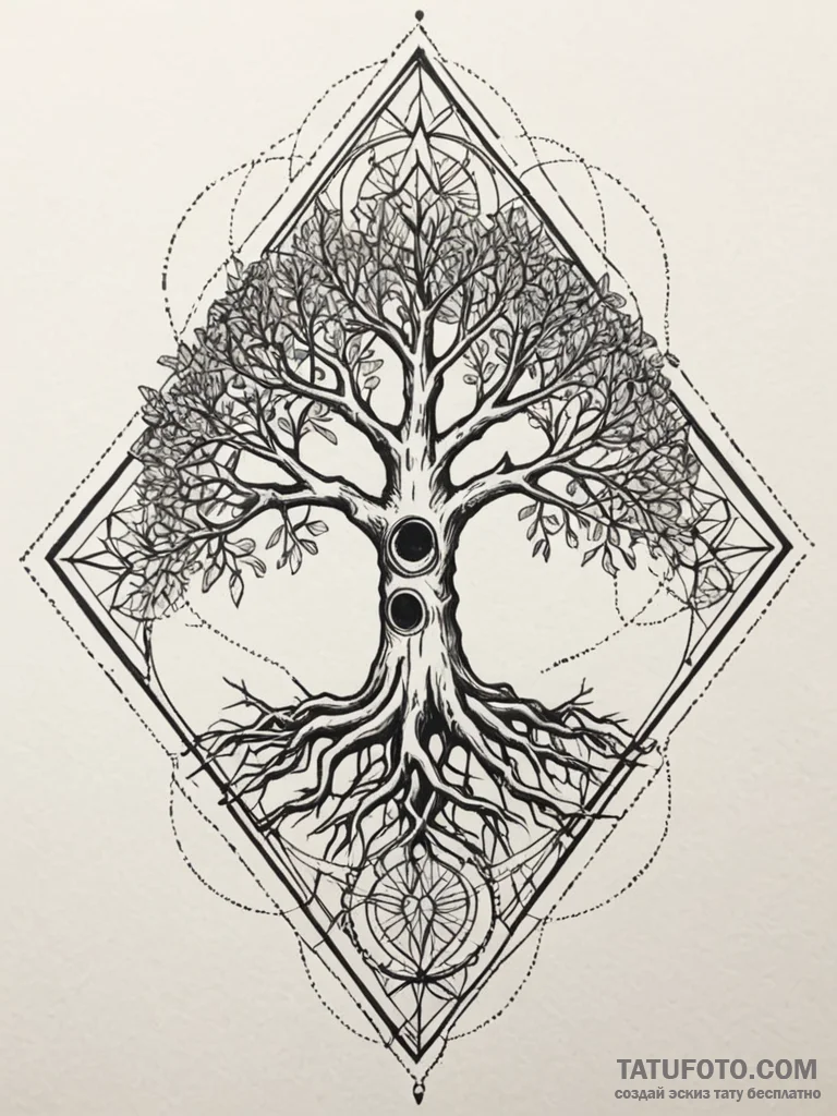 Bone armor fused with tree roots, tattoo flas... - эскиз тату (№1751753081_0, 05.07.2025 22:04) — Tatufoto.com