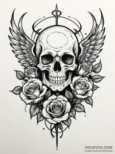 Ghost wings beneath iron sky, artistic tattoo... - эскиз тату (№1751753508_0, 05.07.2025 22:11) — Tatufoto.com