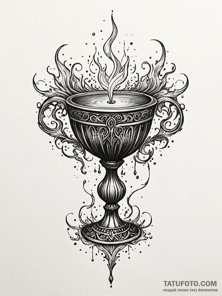 Corrupted chalice overflowing darkness, ink i... - эскиз тату (№1751753932_0, 05.07.2025 22:18) — Tatufoto.com