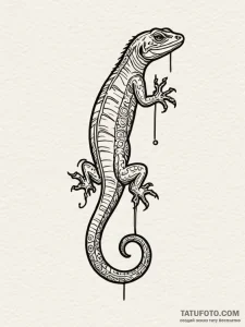 Lizard tail binding key, concept art for tatt... - эскиз тату (№1751754018_0, 05.07.2025 22:20) — Tatufoto.com