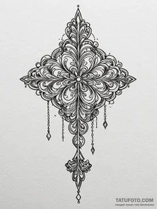 Key suspended from bone chain, tattoo sketch... - эскиз тату (№1751754781_0, 05.07.2025 22:33) — Tatufoto.com