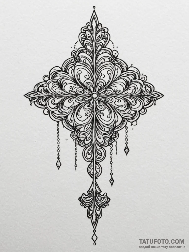 Key suspended from bone chain, tattoo sketch... - эскиз тату (№1751754781_0, 05.07.2025 22:33) — Tatufoto.com