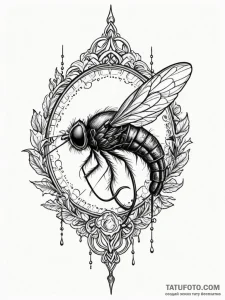 Fishing fly, intricately tied and beautiful,... - эскиз тату (№1751754865_0, 05.07.2025 22:34) — Tatufoto.com