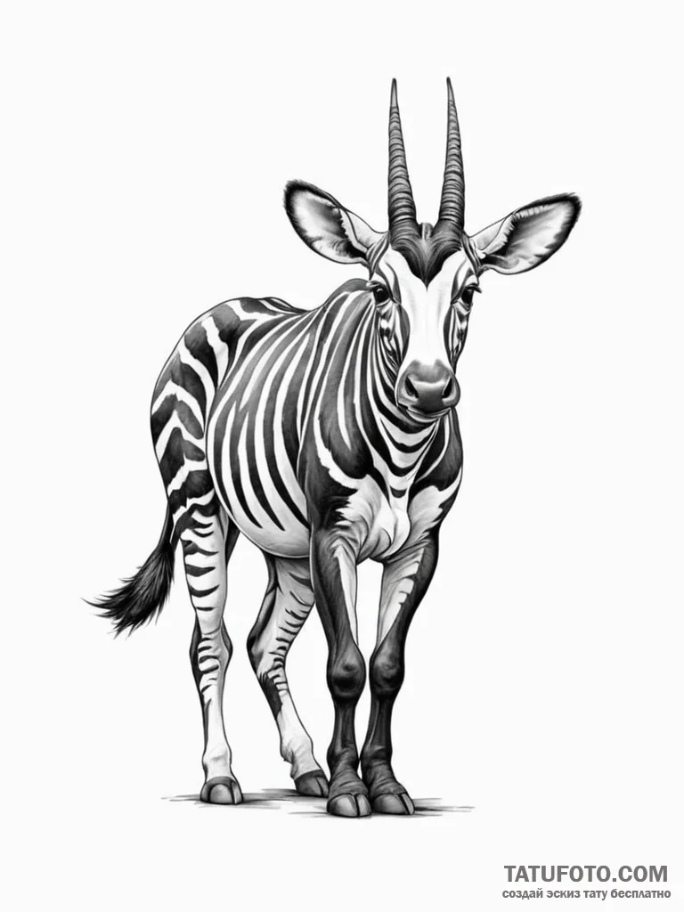 An okapi - эскиз тату (№1751755535_0, 05.07.2025 22:45) — Tatufoto.com