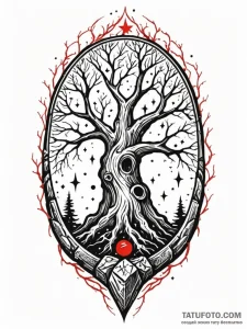 Runestone tree devouring starlight, concept a... - эскиз тату (№1751755869_0, 05.07.2025 22:51) — Tatufoto.com