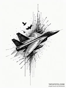 Lockheed sr-71 blackbird dissolving into a fl... - эскиз тату (№1751756632_0, 05.07.2025 23:03) — Tatufoto.com