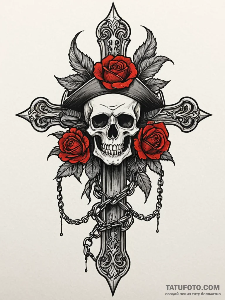 Pirate blade bound in chains, concept art for... - эскиз тату (№1751757223_0, 05.07.2025 23:13) — Tatufoto.com