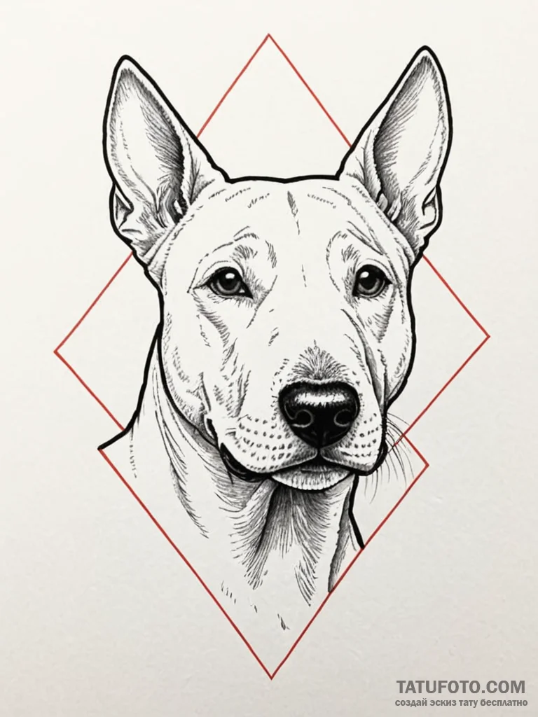 Bull terrier, artistic tattoo sketch, aesthet... - эскиз тату (№1751757481_0, 05.07.2025 23:18) — Tatufoto.com