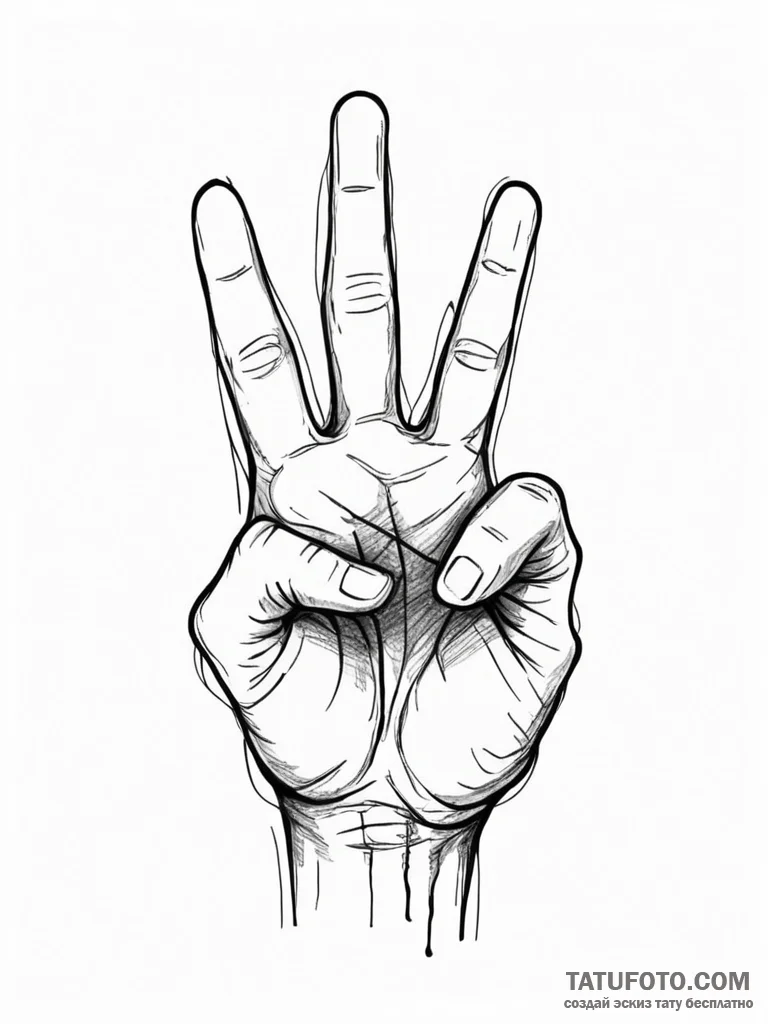 Peace sign, hand-drawn and messy, concept art... - эскиз тату (№1751757652_0, 05.07.2025 23:20) — Tatufoto.com