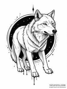 Animated wolf lunging from shadows, tattoo fl... - эскиз тату (№1751757908_0, 05.07.2025 23:25) — Tatufoto.com
