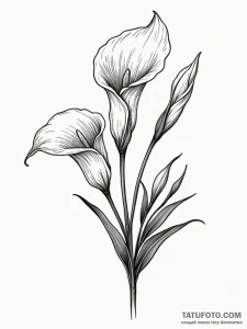 Calla lilies - эскиз тату (№1751758079_0, 05.07.2025 23:27) — Tatufoto.com