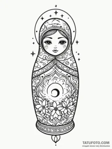 Matryoshka doll, each layer revealing a diffe... - эскиз тату (№1751759435_0, 05.07.2025 23:50) — Tatufoto.com