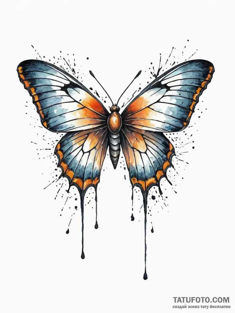 Apocalyptic moth with frayed wings, tattoo sk... - эскиз тату (№1751759689_0, 05.07.2025 23:54) — Tatufoto.com