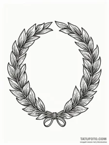 Laurel wreath, symbolizing victory and honor,... - эскиз тату (№1751759772_0, 05.07.2025 23:56) — Tatufoto.com