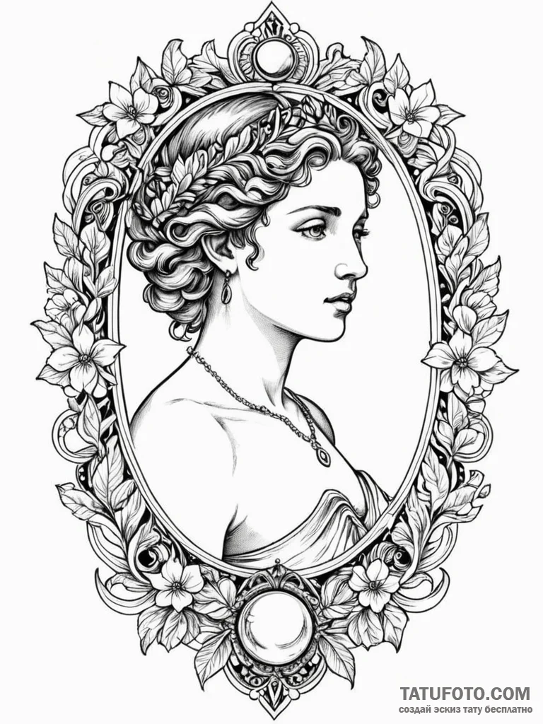 Symbol of a goddess (e.g., venus's mirror, di... - эскиз тату (№1751760446_0, 06.07.2025 00:07) — Tatufoto.com