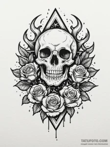 Jade relic devouring celestial flame, tattoo... - эскиз тату (№1751762135_0, 06.07.2025 00:35) — Tatufoto.com