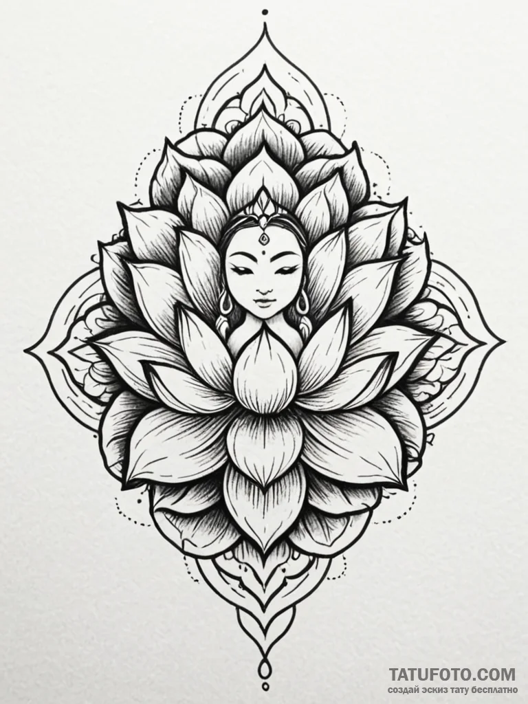 Kappa (water spirit) holding a lotus flower,... - эскиз тату (№1751762891_0, 06.07.2025 00:48) — Tatufoto.com