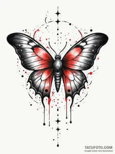Moth wings burning with starlight, tattoo lin... - эскиз тату (№1751763314_0, 06.07.2025 00:55) — Tatufoto.com