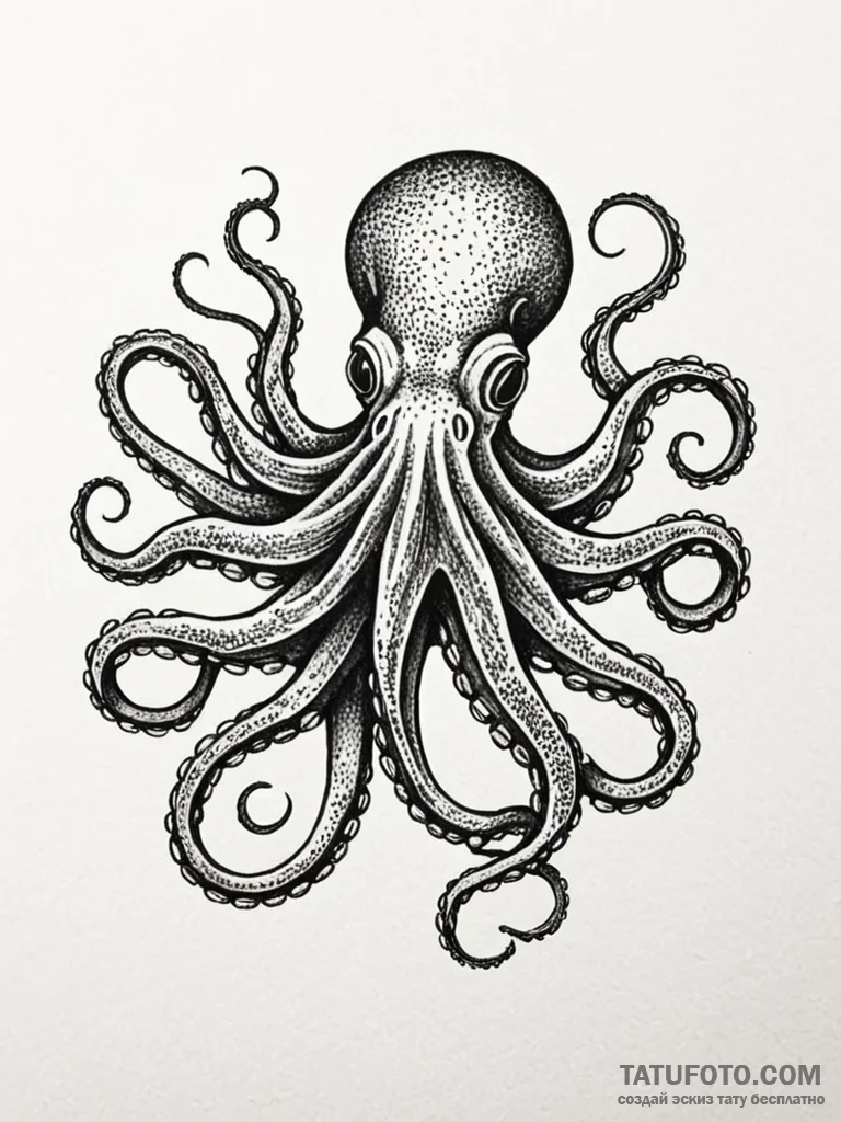 Octopus, intelligent and adaptable, camouflag... - эскиз тату (№1751764156_0, 06.07.2025 01:09) — Tatufoto.com