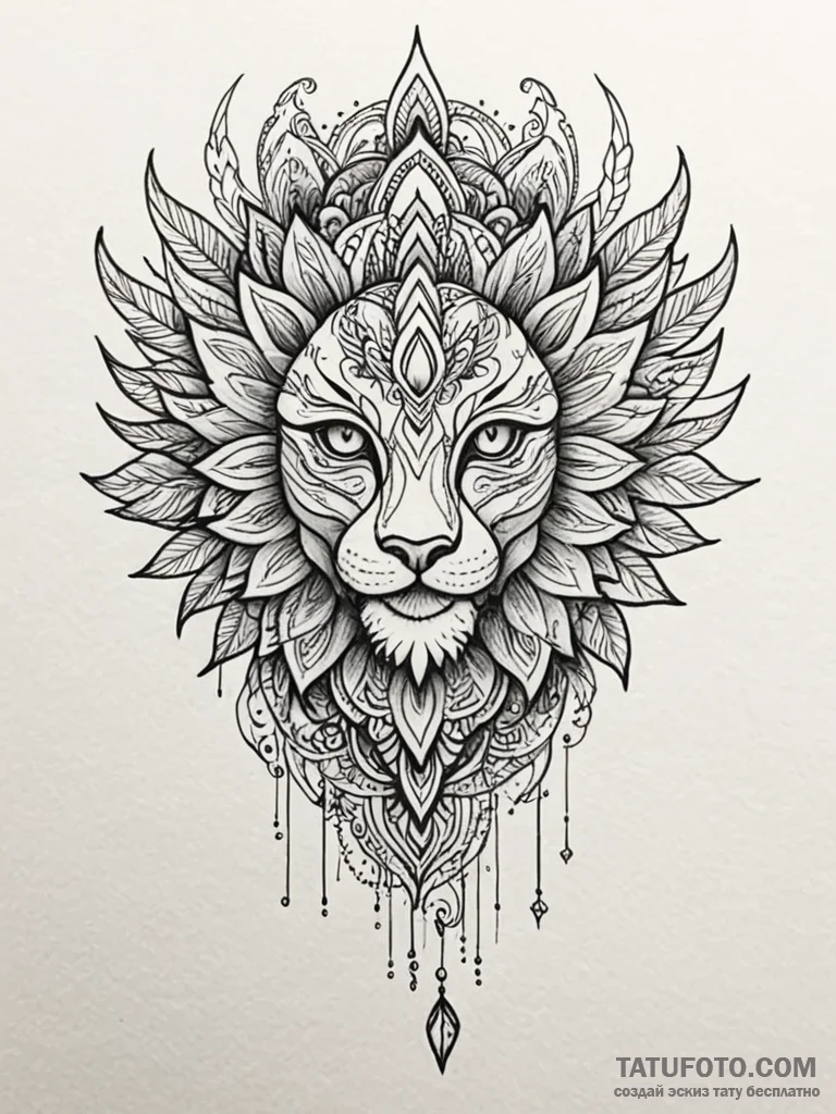D, tattoo line art, highly detailed, intricat… — эскиз тату (№1751764413_0, 06.07.2025 01:13) — Tatufoto.com