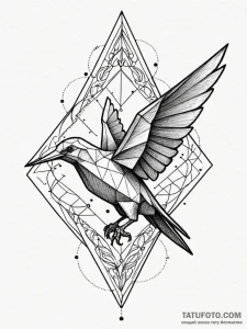 Origami bird made from a page of a technical... - эскиз тату (№1751764666_0, 06.07.2025 01:17) — Tatufoto.com