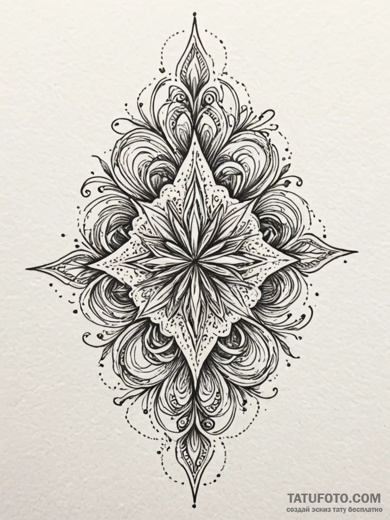 Quartz flame swirling in void, tattoo drawing... - эскиз тату (№1751765431_0, 06.07.2025 01:30) — Tatufoto.com