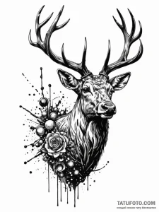 Atomic stag crowned in plasma, concept art fo... - эскиз тату (№1751765516_0, 06.07.2025 01:31) — Tatufoto.com