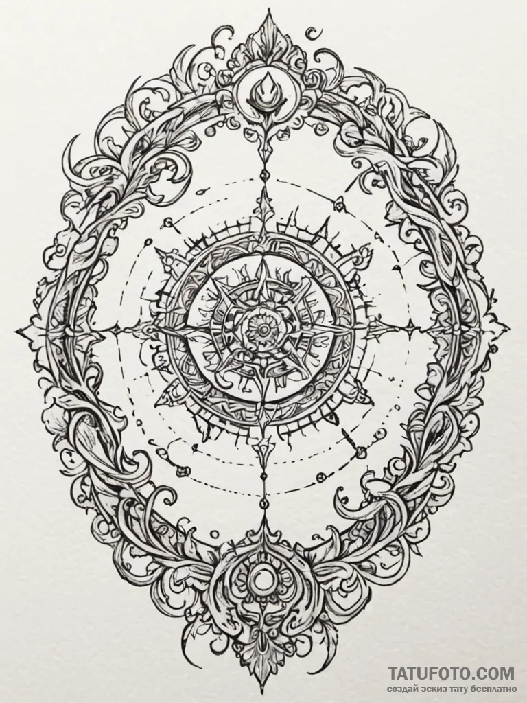 Map of a fantasy world on ancient, burnt parc... - эскиз тату (№1751766534_0, 06.07.2025 01:48) — Tatufoto.com