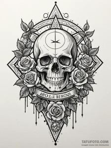 Pentagram etched with glowing, arcane symbols... - эскиз тату (№1751767549_0, 06.07.2025 02:05) — Tatufoto.com