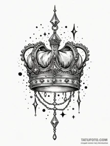 Jewel relic crowned with stars, ink illustrat... - эскиз тату (№1751768843_0, 06.07.2025 02:27) — Tatufoto.com