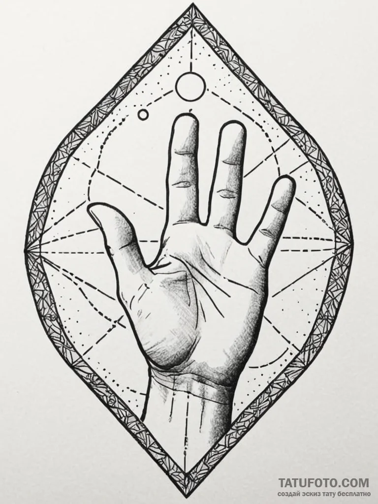 Spectral hand reaching through mirror, tattoo... - эскиз тату (№1751769858_0, 06.07.2025 02:44) — Tatufoto.com