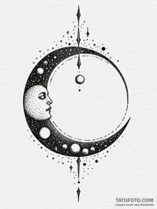 Etched blade between twin moons, concept art... - эскиз тату (№1751770739_0, 06.07.2025 02:58) — Tatufoto.com