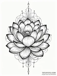 Lotus flower with petals made of polished chr... - эскиз тату (№1751771159_0, 06.07.2025 03:05) — Tatufoto.com