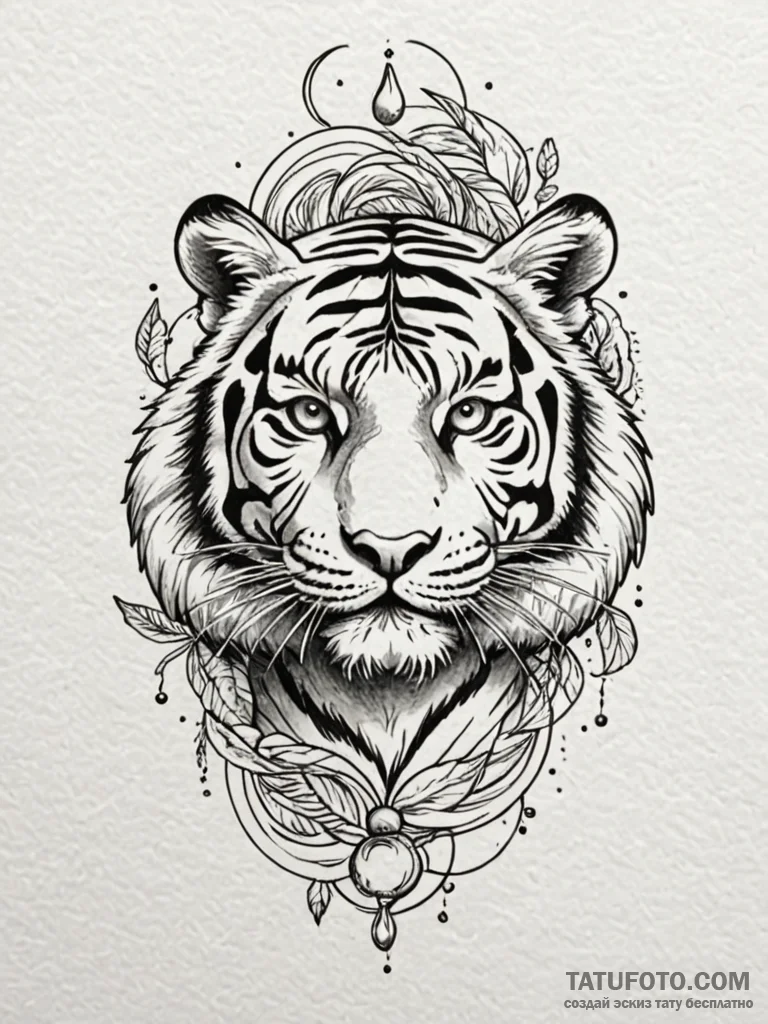 Tiger, tattoo sketch design, soft whip shadin... - эскиз тату (№1751771328_0, 06.07.2025 03:08) — Tatufoto.com