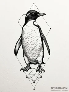 Penguin, tattoo line art, dotwork tattoo styl... - эскиз тату (№1751771413_0, 06.07.2025 03:10) — Tatufoto.com