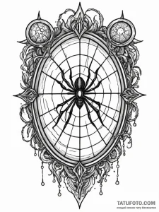 A detailed broken window with spiderweb, eeri... - эскиз тату (№1751771751_0, 06.07.2025 03:15) — Tatufoto.com